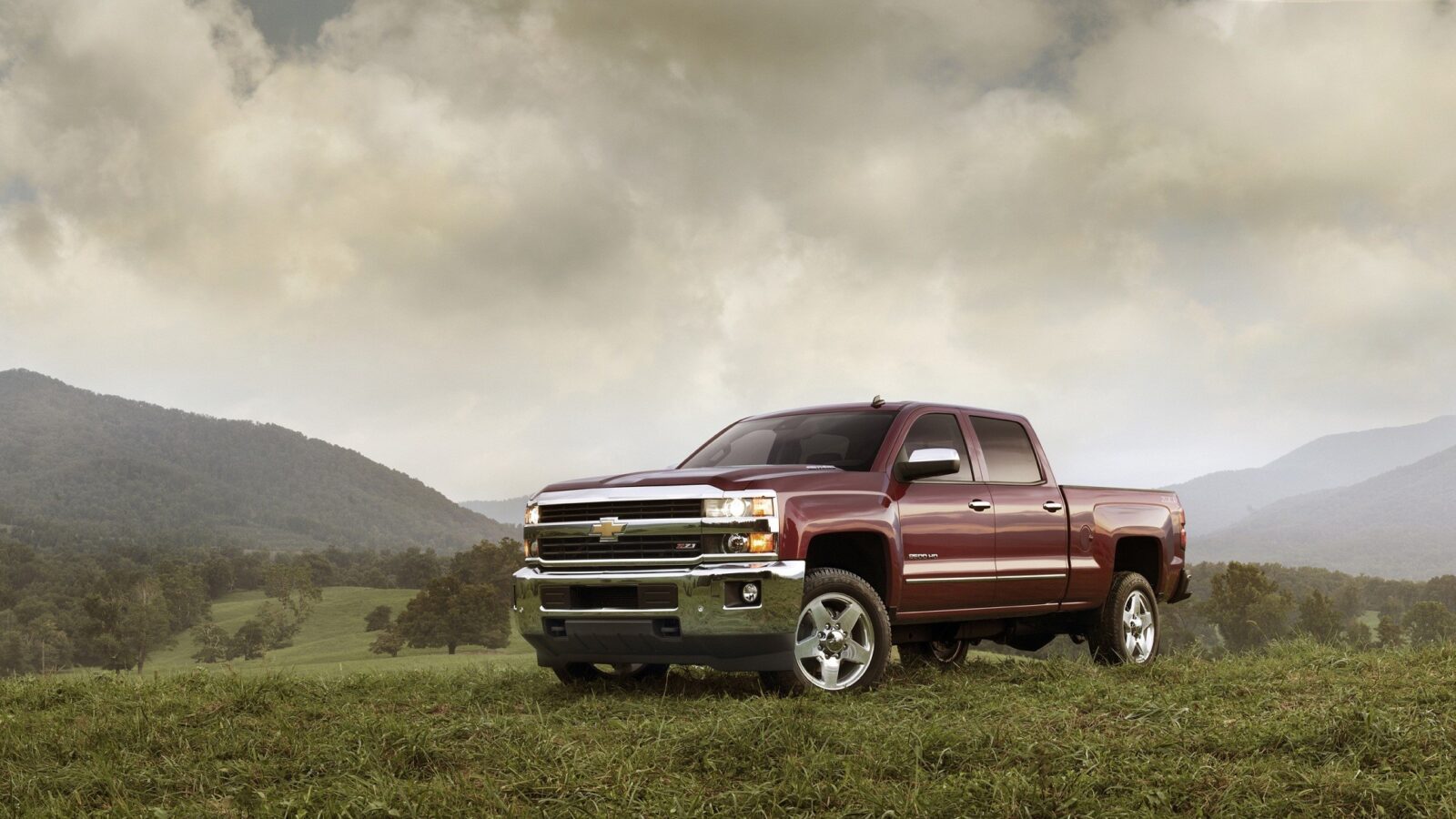 Chevrolet Silverado on a countryside hill