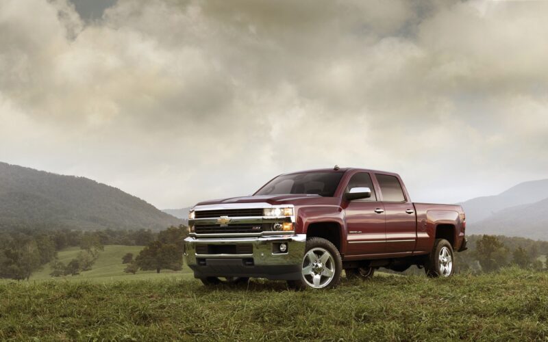 Chevrolet Silverado on a countryside hill